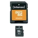 Κάρτα Μνήμης microSDHC 4GB Intenso 5/21 Class 4 Including Adapter