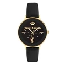 Γυναικείο Ρολόι Juicy Couture Jc1264Gpbk (38 mm) Δερμάτινο Λουράκι Μαύρο