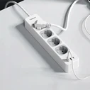Tessan Smart Power Strip TS-307-C — 4x Schuko, 2x USB-A, 1x USB-C, 2m Cable, White