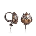 Γυναικείο Σκουλαρίκια Lancaster Jla-Ear-Owl-4 (1,2Mm) από Ασήμι Brown/ Black