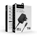 Kruger&Matz Universal Laptop Charger USB-C 45W (KM1450-45) with Detachable Cable and 7 Tips
