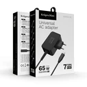 Universal USB-C 65W Laptop Charger Kruger&Matz KM1450-65 with detachable cable and 7 interchangeable tips