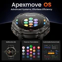 KOSPET TANK T4 Stainless Steel 49mm Waterproof Smartwatch with Heart Rate & Health Tracking (Black - M/L)