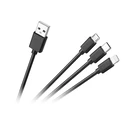 Καλώδιο 3 σε 1 USB A - micro USB / USB-C / Lightning 1,2m Cabletech (KPO3945) Μαύρο