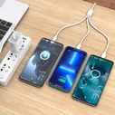 Kakusiga USB to Type-C / Lightning / micro USB Cable 5A Λευκό 1.2m KSC-1021