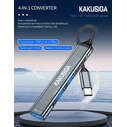 USB Hub Kakusiga KSC-1417, 4X Θυρών, USB 3.0, 5Gbps, USB-C, Γκρι