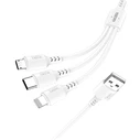 Καλώδιο USB Kakusiga σε USB-C/Lightning/Micro USB KSC-997, 5A, 1.2M, Λευκό