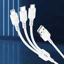 Καλώδιο USB Kakusiga σε USB-C/Lightning/Micro USB KSC-997, 5A, 1.2M, Λευκό