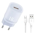 Φορτιστής Πρίζας XO L157(EU) QC3.0 18W με Καλώδιο Micro Μπλε