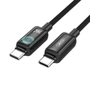 XO NB-Q312B Καλώδιο USB-C σε USB-C 240W PD (EPR), Πλεκτό με LED, 2m