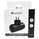 Ταφ Lamtech Splitter With 2 SCHUKO OUTLETS Black