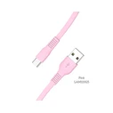 Καλώδιo USB Lamtech Type-C 3.0A FLAT 1M PINK