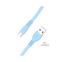 Καλώδιo USB Lamtech Type-C 3.0A FLAT 1M BLUE