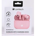 Bluetooth Handsfree Lamtech 5.0 TWS With Charging DOCK PINK