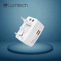 Lamtech LAM073050 Αντάπτορας Ταξιδίου Universal με 2 Θύρες USB