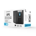 UPS Lamtech with AVR AND LCD DISPLAY 2000VA, 2x12V/9AH, 2xSCHUKO, 3xIEC, USB & RJ45 PORT