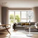 Ανεμιστήρας Ορθοστάτης Lgp 16' 40cm 55w With Remote Control And Timer White