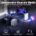 Γραφείο Lamtech Rgb Gaming Desk With Cup Holder & Headphone Hook