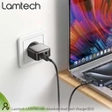 Φορτιστής Πρίζας Lamtech Dual USB Portable 12W Grey