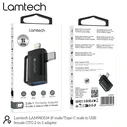 Αντάπτορας USB Lamtech 2-In-1 Ip/USB-C Male To USB2.0 Female Black