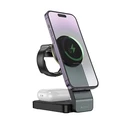 LAMTECH 3 in 1 Magnetic Folding Wireless Fast Charger Black