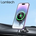 Lamtech Βάση Κινητού Αυτοκινήτου με Μαγνήτη και Ασύρματη Φόρτιση Μαύρη LAM980893