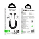 Lamtech 6-in-1 Charging Cable Type-C/USB to Type-C/Lightning/Micro-USB 3A 1.5m Black