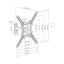 SBOX LCD-441-2 Full Motion Wall Mount TV Bracket 23"-65" up to 30 kg, Silver
