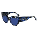 LIU JO Women's Sunglasses LJ787S-19 (55/17/140) - Black frame, Blue lenses, Acetate