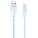 XO Καλώδιο Φόρτισης και Μεταφοράς Δεδομένων USB A σε Lightning Πλεκτό 6A Μπλε 1m