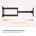BRATECK LPA95-223L επιτοίχια βάση τηλεόρασης full motion, 23-43" έως 50kg, Μαύρη