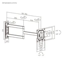 BRATECK LPA95-223L επιτοίχια βάση τηλεόρασης full motion, 23-43" έως 50kg, Μαύρη