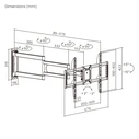 BRATECK επιτοίχια βάση τηλεόρασης LPA95-465XL, 37"-86", έως 50kg, full motion