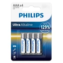 Αλκαλικές Μπαταρίες Philips Ultra LR03E4B/10, AAA LR03 1.5V, 4τμχ