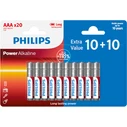 Αλκαλικές Μπαταρίες Philips LR03P20BP/GRS Power Alkaline 20 τμχ AAA