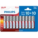 Αλκαλικές Μπαταρίες Philips LR6P20BP/GRS Power Alkaline 20 τμχ AA