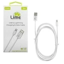 Kαλώδιο USB Lime LUL02 Λευκό USB-A σε Lightning Long 2.4A, 2m για φόρτιση και δεδομένα-12W