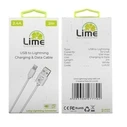 Kαλώδιο USB Lime LUL02 Λευκό USB-A σε Lightning Long 2.4A, 2m για φόρτιση και δεδομένα-12W