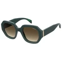 Levi's Women's Sunglasses LV-1066-S 1ED (51/23/140) - Green Acetate Frame, Brown Gradient Lenses, Category 3 UV400