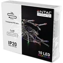 Χριστουγεννιάτικα Λαμπάκια Entac Εσωτερικά 10 LED Πολύχρωμα 1μ (2xAA Δεν περιλαμβ.)