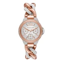Michael Kors Women's Quartz Watch MK6843 (34mm) – Grey Dial, Pink Stainless Steel Bracelet