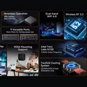 Mini PC Blackview Intel N150 8gb Ddr4 256gb M.2 Ssd 2280 4k Dual Display Win 11 Pro Black