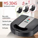 Τοστιέρα Mesko 3 IN 1 SANDWICH MAKER 1000W Μαύρη