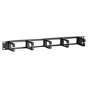 Cable Management για Καμπίνες Rack Powertech Netw-0031 19"/1U, 5X Γάντζοι, Μαύρο