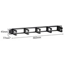 Cable Management για Καμπίνες Rack Powertech Netw-0031 19"/1U, 5X Γάντζοι, Μαύρο