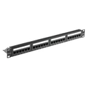 POWERTECH patch panel NETW-0046 για rack 19 1U 24 θυρών CAT 6 UTP μαύρο