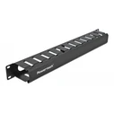 POWERTECH Cable Management για Rack 19 1U Μεταλλικό Μαύρο