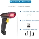 Barcode Scanner Netum 3 IN 1 2D Bluetooth Wireless READER