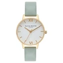 Γυναικείο Ρολόι Olivia Burton Ob16Mdw14 (30mm) Δερμάτινο Λουράκι Πράσινο