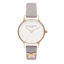 Γυναικείο Ρολόι Olivia Burton Ob16Mdw39 (30mm) Δερμάτινο Λουράκι Μωβ